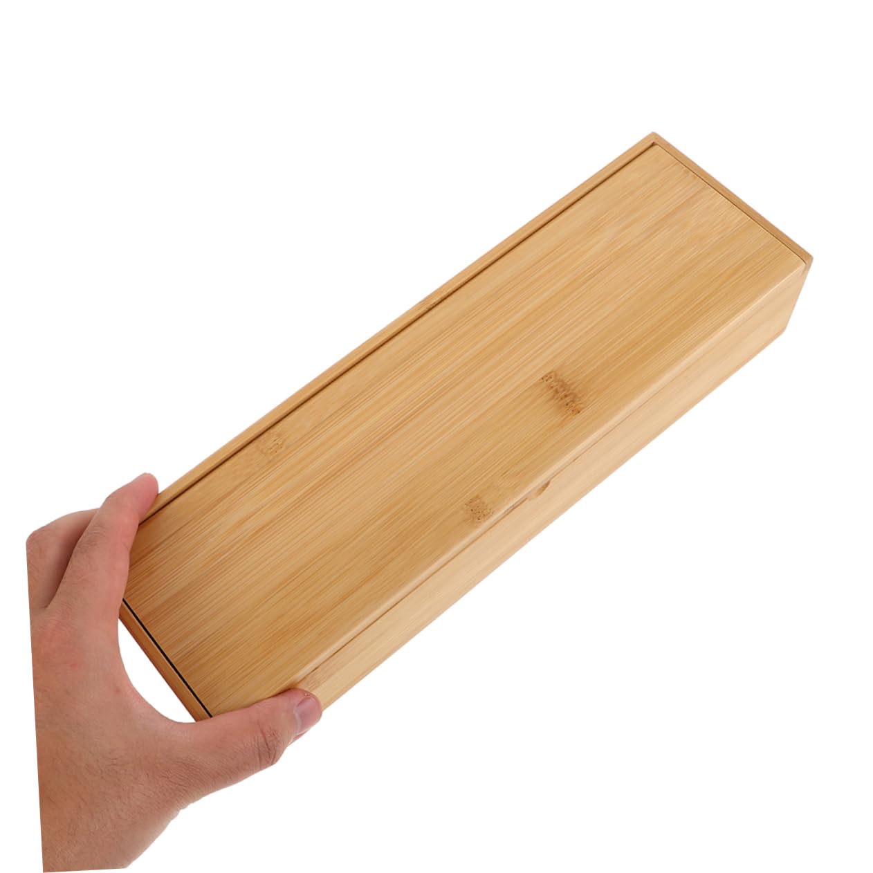 Organizador de Bambú para Cubiertos con Tapa, 2 Piezas, Diseño Elegante y Fácil de Transportar, Adecuado para Cajones y Restaurantes