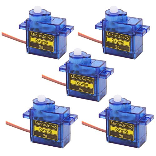 Dawa SG90 Micro Servo Motor,5 Pcs Mini 9G Micro Servo Motor Kit for RC Robot Arm Helicopter Airplane Remote Control
