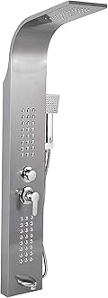 B Backline Stainless Steel 304 Shower Panel | Rainfall Shower | Hand Shower | Body Shower Jet | Wall Mount Shower Panel For Bathrooms (Brushed Chrome)