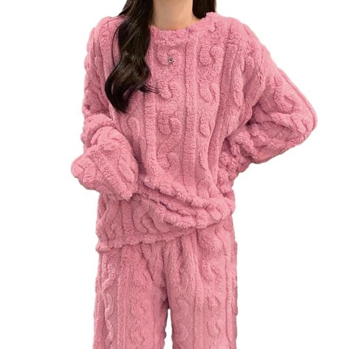 Cigain Women's Fur Long Sleeve Nightsuit Set | Regular Fit Warm Top and Pyjama Set | Winter Wear Sweatpant Set for Women - Review, Price and Buying Guide