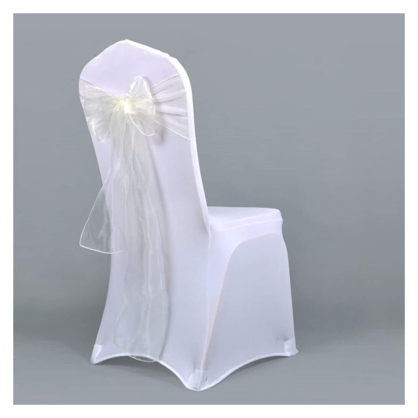 RZQVHBKXWGT chair sashes,25pcs 275cm Sheer Chair Sashes Band Ribbon Belt Bow Cover Wedding Party Birthday Banquet Ceremony Decoration,red (Color : Blu)(Ivory)