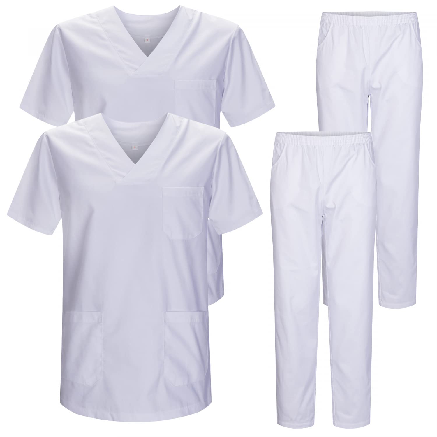 MISEMIYA Lot Bz-2-817-8312 Pack de 2 pièces-Tunique et Pantalon Unisexes Uniformes sanitaires