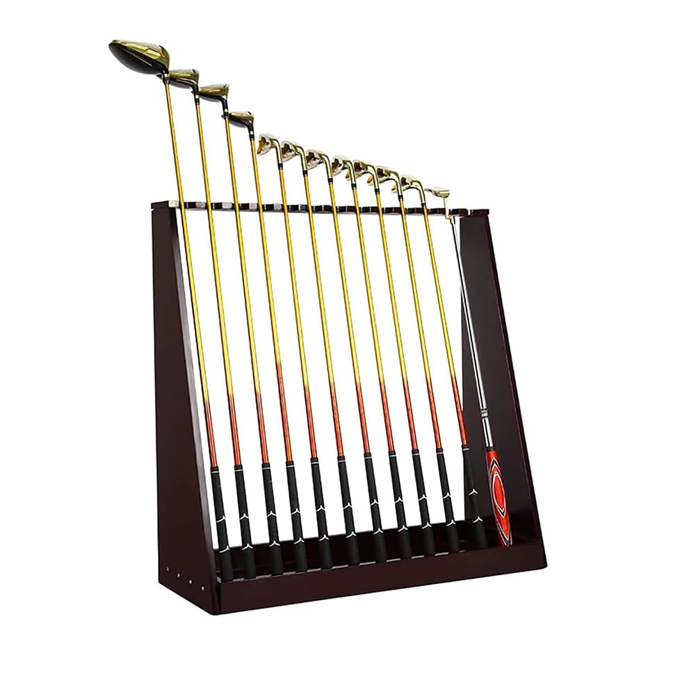 Jxyq Wood Golf Putter Stand With Artificial Grass Mat - Indoor Display Rack For Organizing Golf Clubs