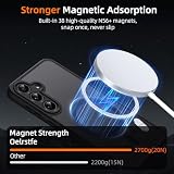 Oelrstfe Etui do Samsung Galaxy S23 FE 5G, kompatybilne z MagSafe z 2 szkłem hartowanym, magnetyczne półprzezroczyste matowe etui ochronne, bardzo cienkie, odporne na wstrząsy etui, czarne