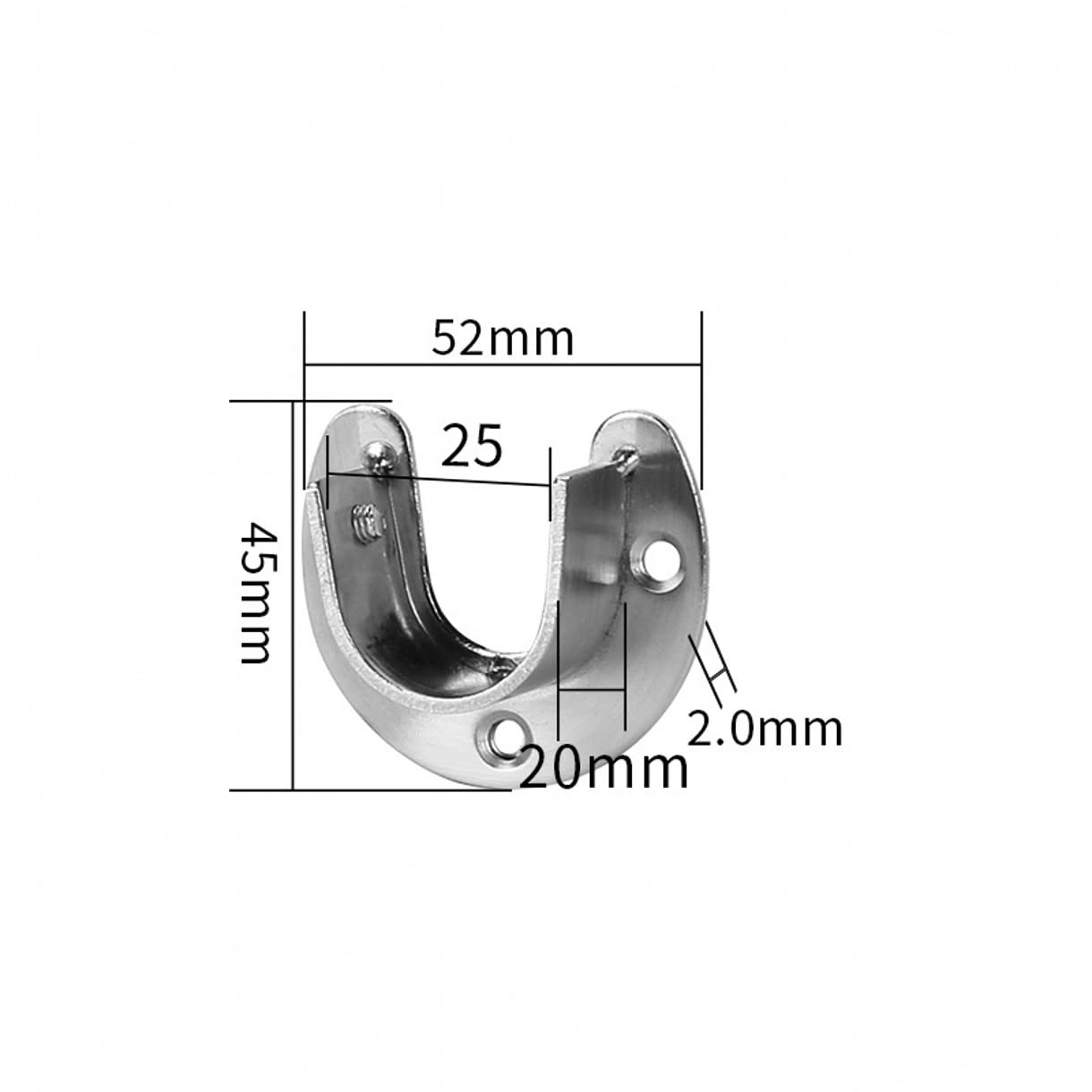 Supports De Tringle à Vêtements En Acier Inoxydable - Lot De 2, Diamètre 19 à 32 Mm - Pour Chambre, Salle De Bain, Cuisine, Noir - 9