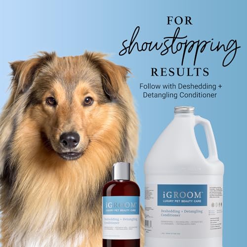 iGroom Deshedding & Detangling Hundeshampoo, luxuriöse Tierpflege, löst Verfilzungen und unerwünschte Unterwolle, verleiht Glanz und Volumen, hergestellt in USA, 3.8l