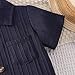 5t Button Down Shirt Boys Toddler Baby Boys Clothes Ribbed Short Sleeve Shirt Tops + Casual Shorts Pocket Summer Outfit 2PCS set Midnight Blue Without Tee 4-5T