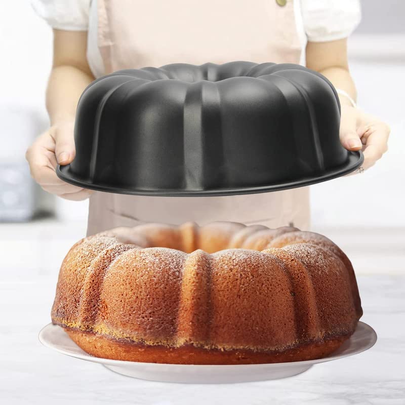 Glamifirsto Bundt Cake Pan 10 Inch Fluted Tube Cake Pans