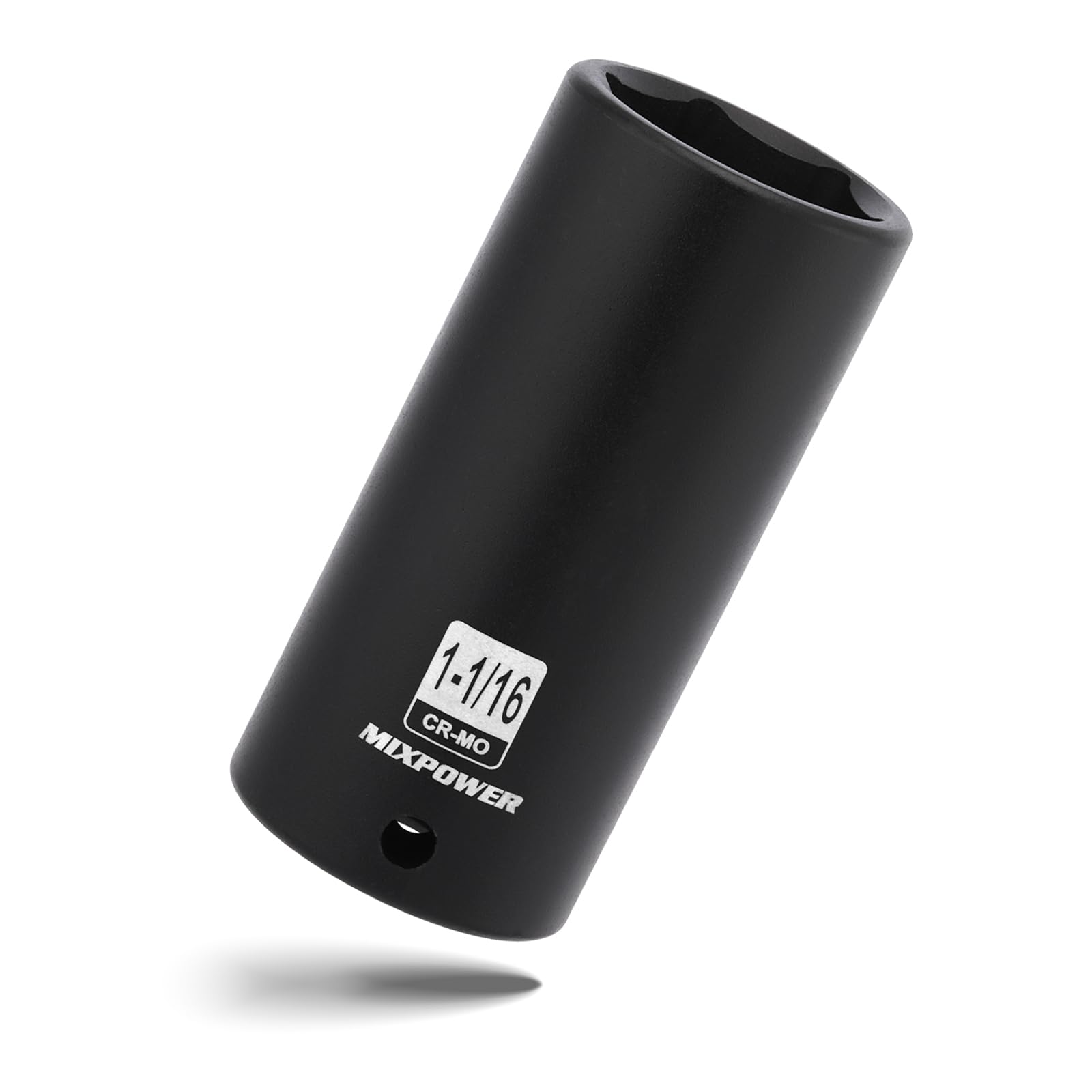 MIXPOWER 1/2" Drive Deep Impact Socket, CR-MO, 1-1/16", 6 Point, Radius Corner Design, Axle Nut Impact Grade Socket for Easy Removal