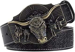 Pas western dla kowboja,Vintage Long Horn Bull Rodeo Western Cowboy Belt