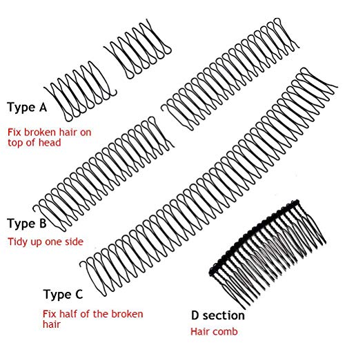 Peines de agarre lateral metálicos en U para cabello miniatura 2