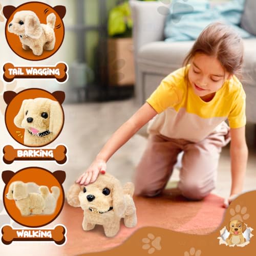 Image of Wembley Cute Plush Puppy Toy| Soft & Interactive Battery Operated| Walking, Barking & Jumping & Tail Wagging Pup for Kids| Tail Wagging Cute Pet| Birthday Gift for Babies (Beige)