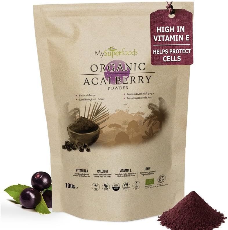 MySuperfoods Organic Acai Berry Powder 100g, Freeze Dried Pure Pulp