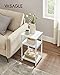 VASAGLE Side Table, Small End Table, Tall Nightstand for Living Room, Bedroom, Office, Bathroom, White ULET273W14