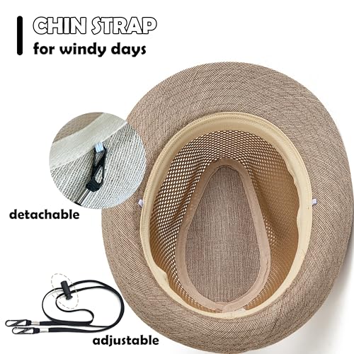 Image of Lisianthus Men's Summer Fedora Hats - Breathable Short Brim Outdoor Hat