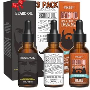 3 Pack Beard Oil for Men, Conditioning and Moisturizing for Better Beard Growth – Gift Set (Fengyin Green Tea/Glamour movement/Azure)