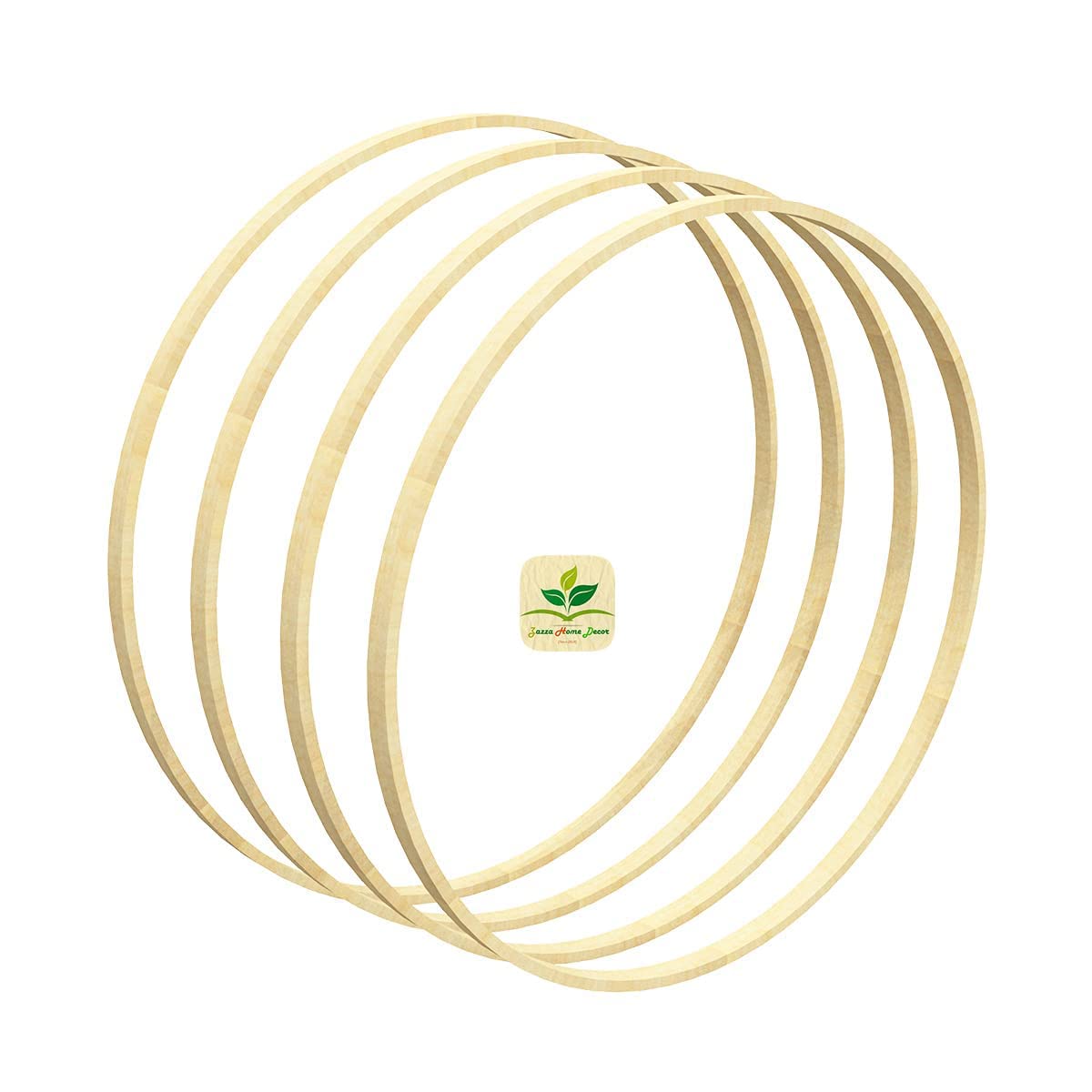 Zazza Home Decor - 4pcs.Macrame Bamboo Wood Craft Hoop Round Rings for Making Wedding Wreath Decor and Wall Hanging Craft.(18 INCH)-picture-10