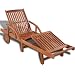 Produktbild Tidyard Sonnenliege Holz Gartenliege mit 2 Rädern und Ausziehtisch, Liege Relaxliege Liegestuhl für Garten Terrasse Schwimmbad, Massivholz Akazie 200x68x30-83 cm