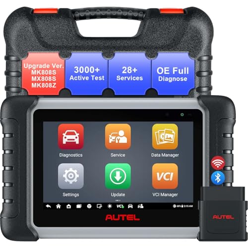 Autel Scanner MaxiCOM MK808Z-BT 2025, ferramenta de diagnóstico bidirecional Bluetooth com mais de 28 serviços, mais de 3000 testes ativos, VCI Mini, codificação de injetor, digitalização de todos os