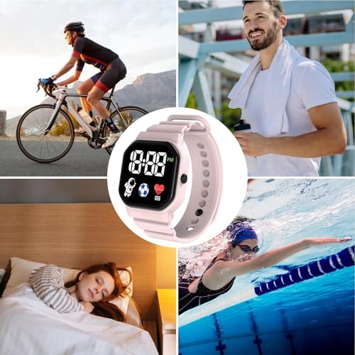 Reloj Deportivo: Reloj Digital, Rastreador De Actividad Física Resistente Al Agua, De Pulsera Deportivo Cómodo | Relojes Deportivos Cómodos Digitales Para Niños, Relojes LED Impermeables, Silico - imagen 4