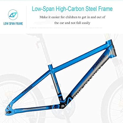 YQCXG Kinder-Mountainbikes, Hardtail-Fahrrad aus Kohlenstoffstahl, Anti-Rutsch-Fahrrad, Doppelscheibenbremse, Mountain-Trail-Bike, Jungen- und Mädchen-Alpinfahrrad für Sport im Freien, R – Bild 4