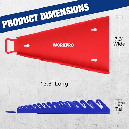 WORKPRO Magnetic Wrench Organizer, 15-Slot Gripper Wrench Holder by WORKPRO - Image 2