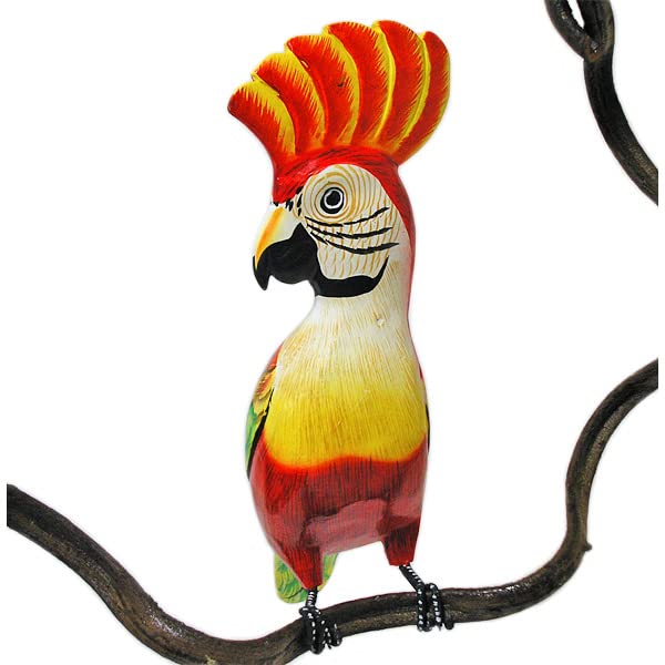 Amazon.co.jp: 南国のカラフルバード 吊り下げ 木の枠 F［鳥体長約