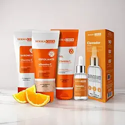 Kit Skincare Vitamina C Anti Idade + Sérum Clareador - 4 Itens 90% de EFICÁCIA COMPROVADA