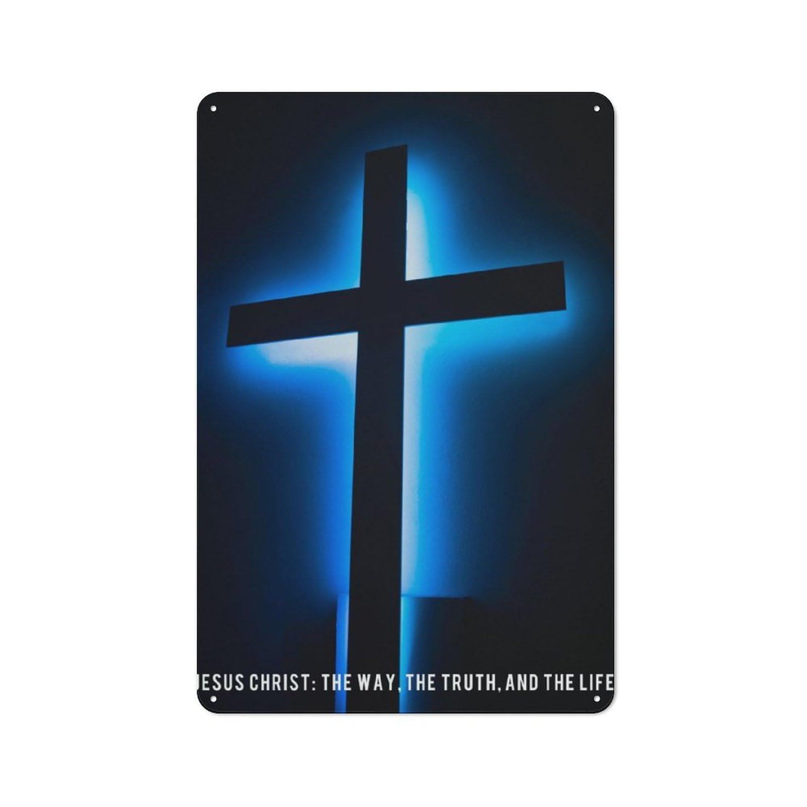 Junmoney Cross Jesus2 Metal Wall Art Sign 30X20cm, Modern Retro Urban Room Decor For Modern Home, Workshop, Office Or Cafe