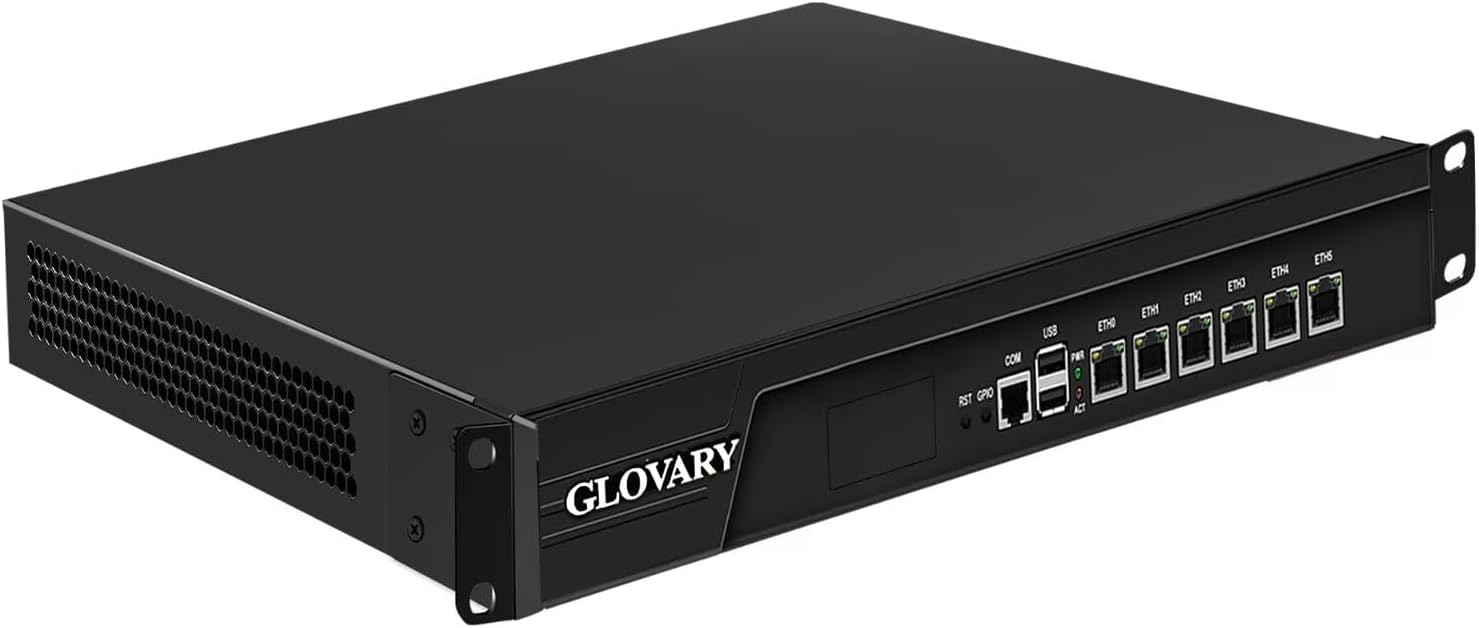 1U Rackmount Firewall i7 3520M, 6 x i226V 2.5GbE LAN OPNsense Hardware, U6, AES-NI, Barebone, 19inch Home Lab Router PC, Network Firewall Appliance, VGA, COM