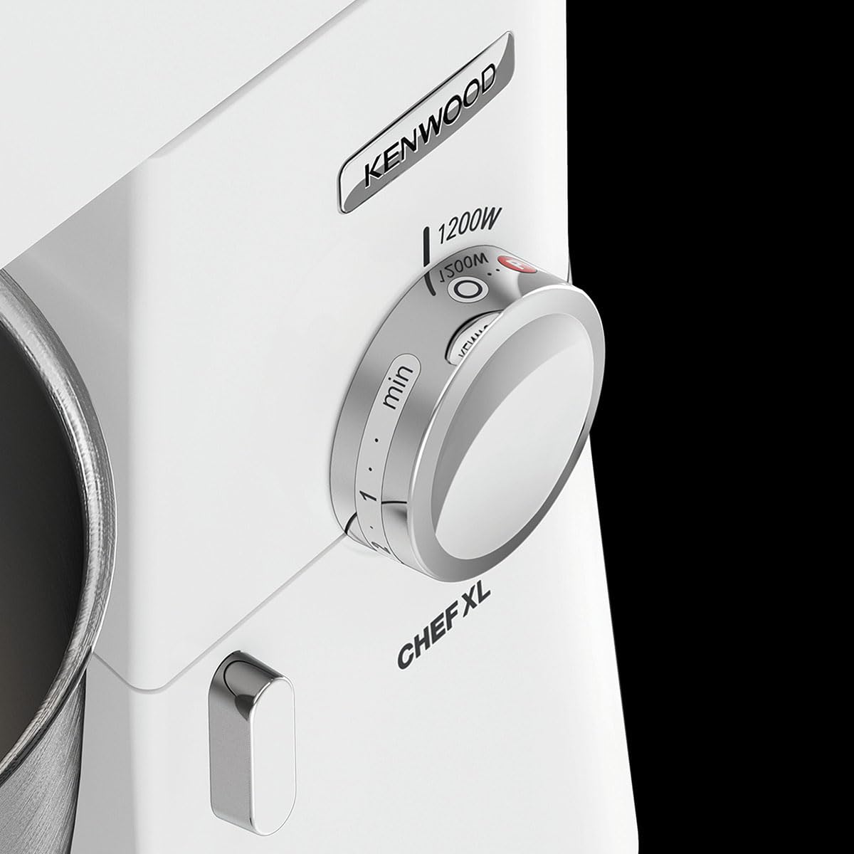 Kenwood Chef XL Amasadora planetaria KVL4100W, 3 ganchos y batidores para amasar, montar y mezclar, cuenco de 6,7 L, lavable en lavavajillas, motor de 1200 W, color blanco