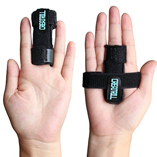 Creatrill Trigger Finger Splint Plus Two Support Bands with Hook&Loop, Finger Brace for Straightening Curved, Bent, Locked & Stenosing Tenosynovitis Hands - Tendon Release & Stiffness Pain Relief