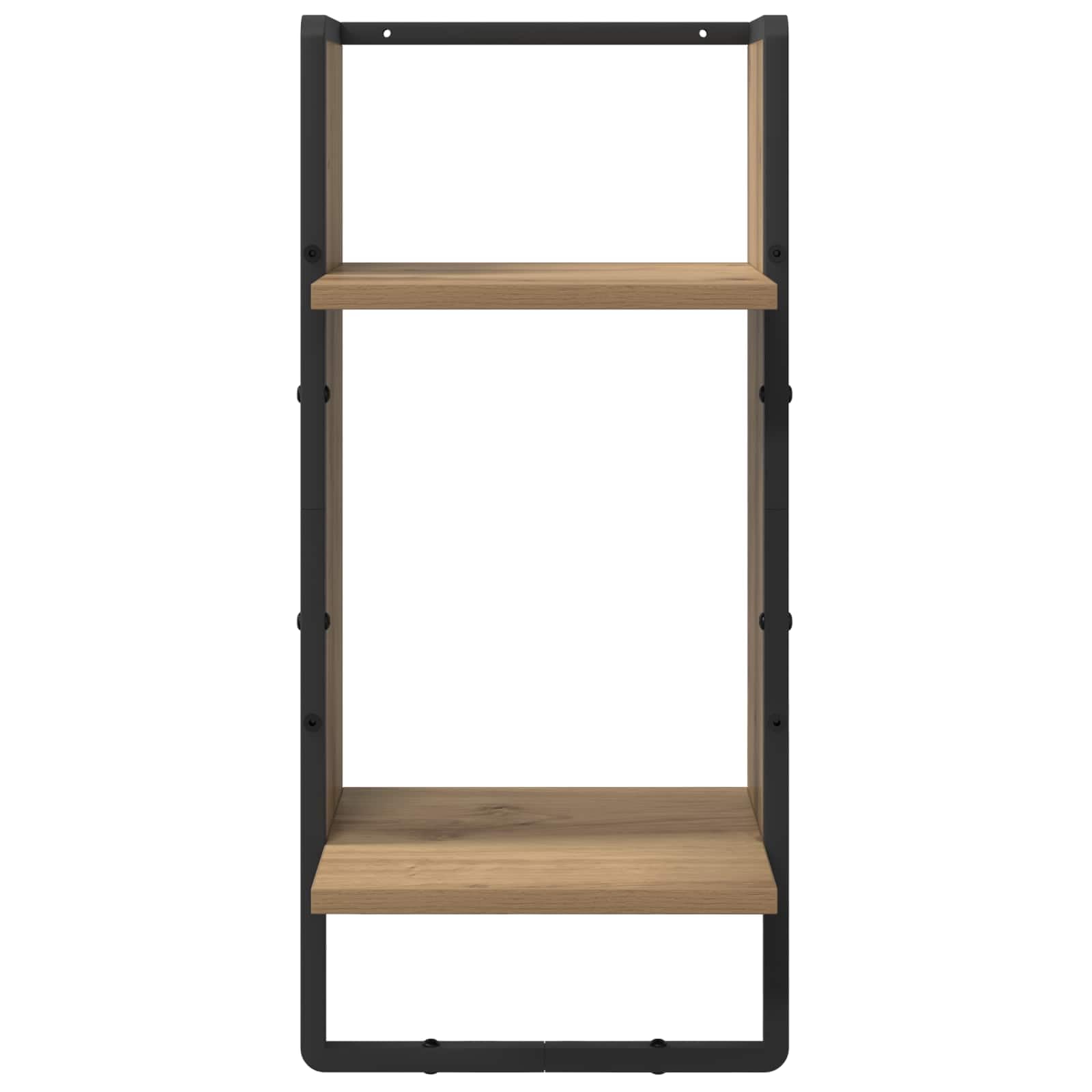Générique Wandregal-Set, modernes Design, 4-teilig, aus Eiche, handgefertigt, rechteckig, mit stabilem Metallrahmen, für Wohnzimmer, minimalistisches dekoratives Bücherregal