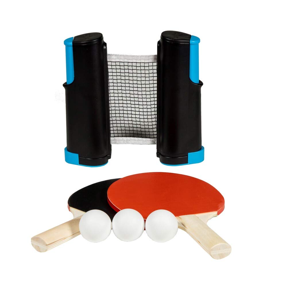 SportX 2004280 Table Tennis Net with 2 Bats, Red, Black