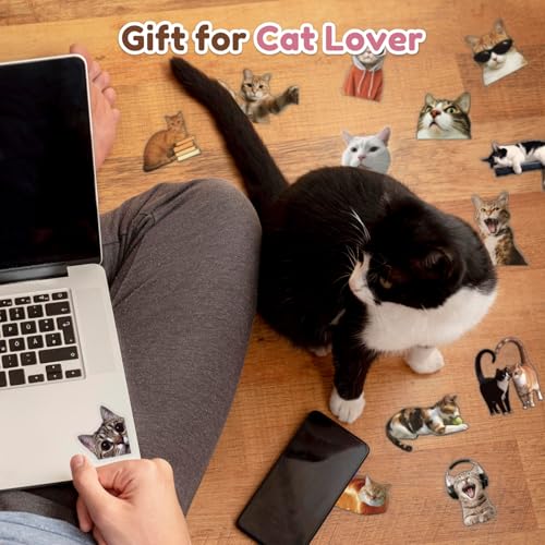 HopPixelle 100Pcs Cat Stickers | Cute Funny Meme Bulk | Waterproof PVC Vinyl Stickers for Water Bottles, Laptop, Skateboard, Phone, Notebook, Luggage, Scrapbook | Cat Lover Gifts for Kids Teens Adults - Image 7