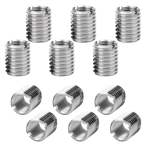 Ruayia Inserto de rosca de 12 unidades M12 a M10 x 15 mm, casquillo roscado de acero inoxidable, adaptador de rosca, juego de fijación, adaptador de rosca, tuerca reductora de rosca para proyectos de