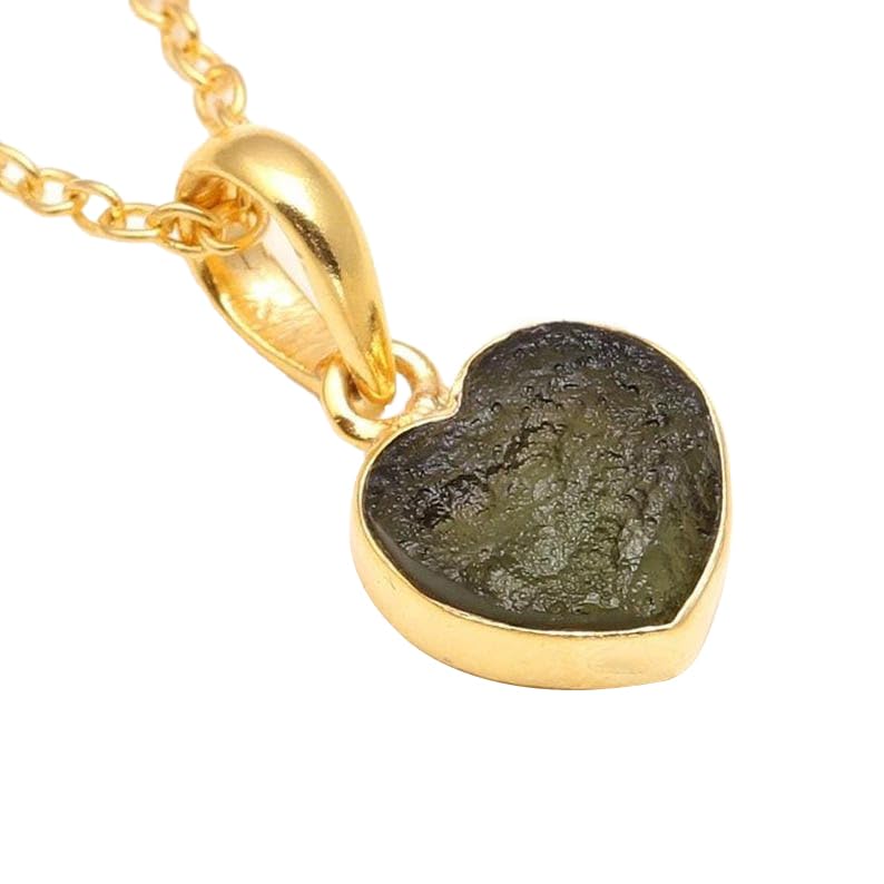 AAKYN JEWELS Rough Moldavite Pendant Necklace 14k Gold Vermeil Moldavite Pendant Handmade Jewelry Healing Crystal Pendant Birthday Gift for Her