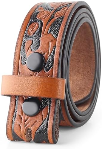 F&L CLASSIC Western Belt without buckle for men – Full Grain Leat...
