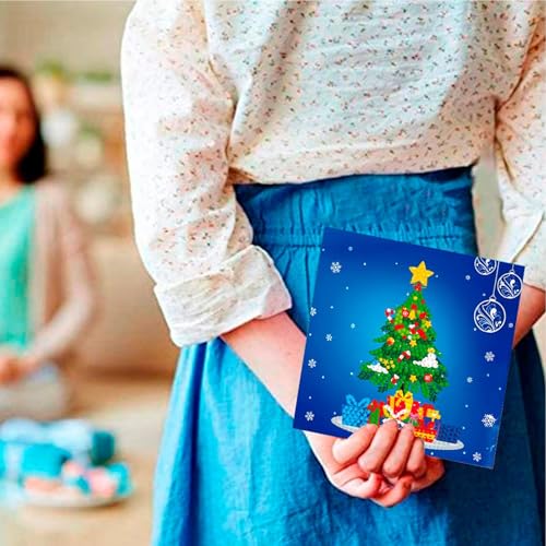 Tarjetas de felicitación de Navidad con diamantes para adultos y amigos entusiastas del DIY 3