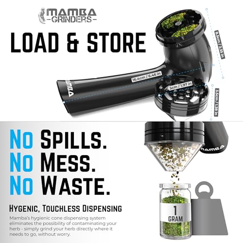 Image of Mamba Grinder Electric Spice Grinders. Easy to Load One-Handed Use 1g USB Rechargeable Mill