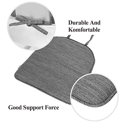 Baibu Super Soft Metal Dining Chair Pads Bar Stool Cushion With Ties For Metal Chairs Or Bar Stools - One Cushion Only (Grey, 14X14X1.5In) #TOP3