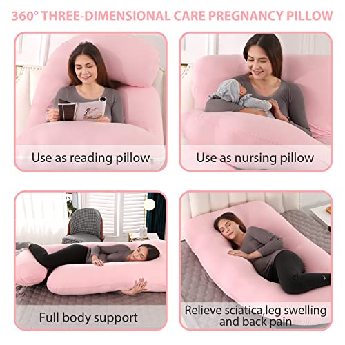 Image of Victostar Pregnancy Pillow,57 inches U Shaped Maternity Pillow with Removable Cover Full Body Pillow Support for Back, HIPS, Legs, Belly