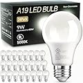 TJOY 24 Pack A19 LED Light Bulbs, 60 Watt Equivalent LED Bulb, Efficient 9W, Daylight 5000K, E26 Standard Base, Bright White Light Lamp, Non Dimmable, Energy Saving, 800LM, 80 CRI, 120V, UL Listed