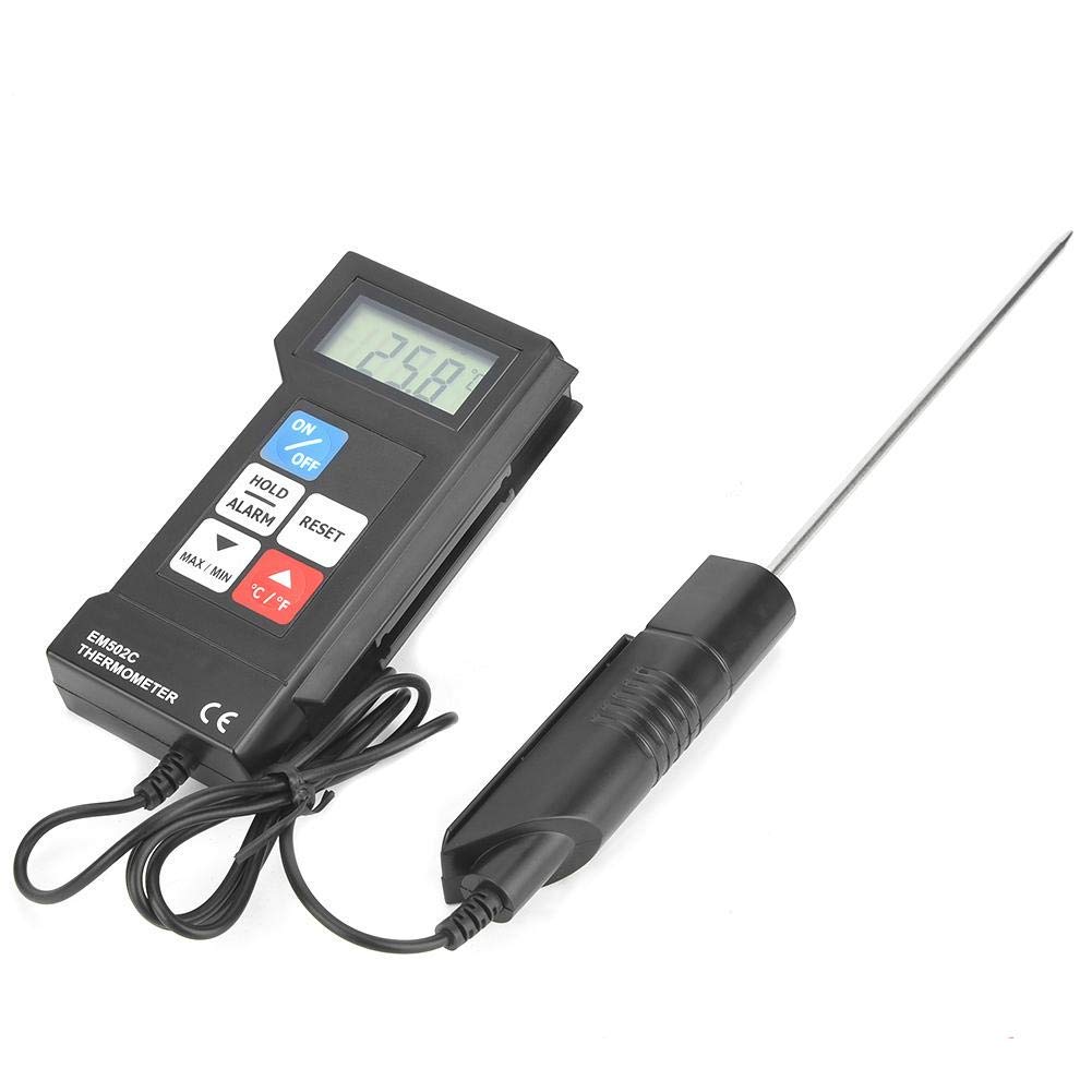 Professionelles Digitales Thermometer mit Fühler Hochpräzises Elektronisches Thermometer Wassertemperatur, EM502C für Lebensmittel Industrie