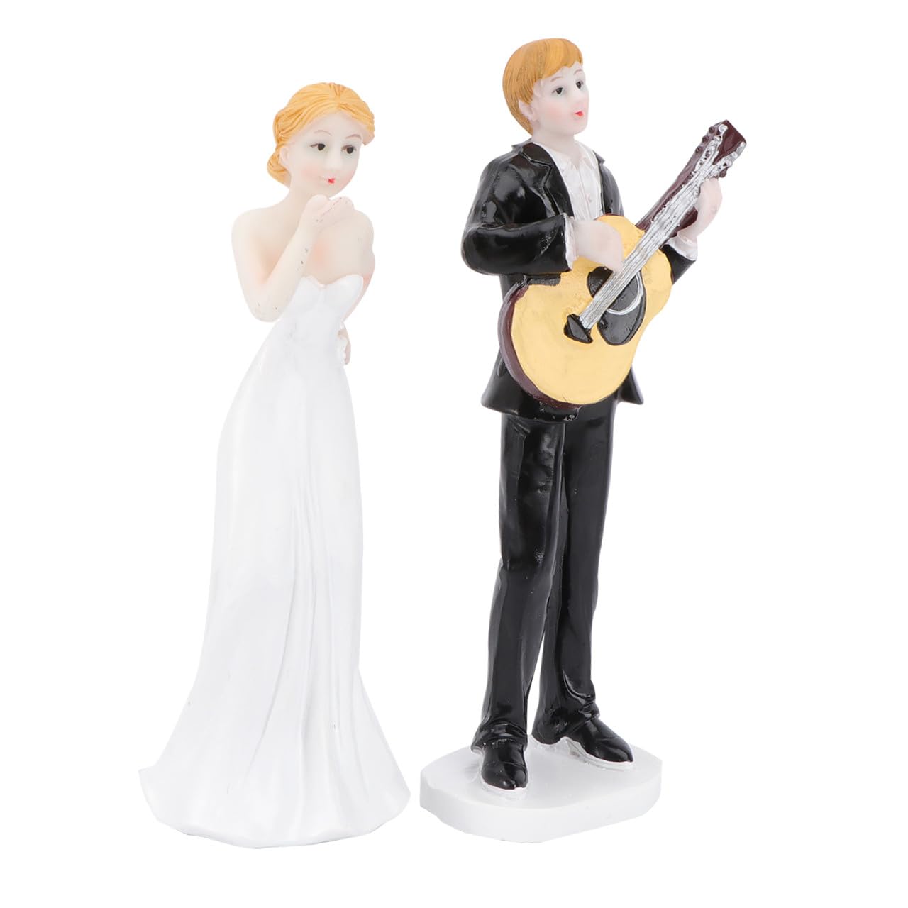 Toyvian Guitare Romantique mariée et Le marié gâteau Topper élégant gâteau Topper Figurine Décoration de Mariage Figurine résine Cadeau