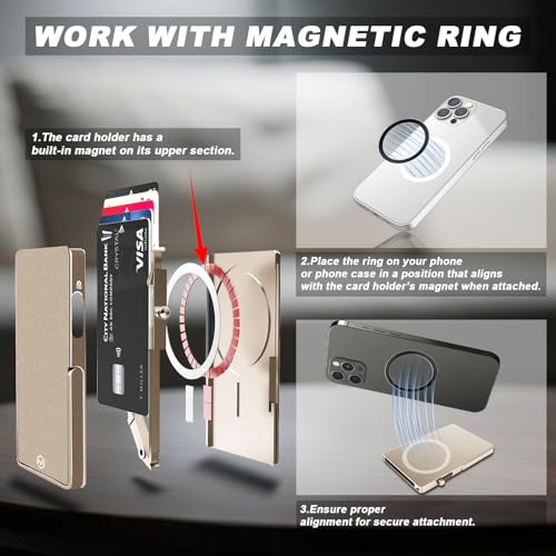 Soporte ajustable y cartera de metal para iPhone 13 que ahorra espacio 4