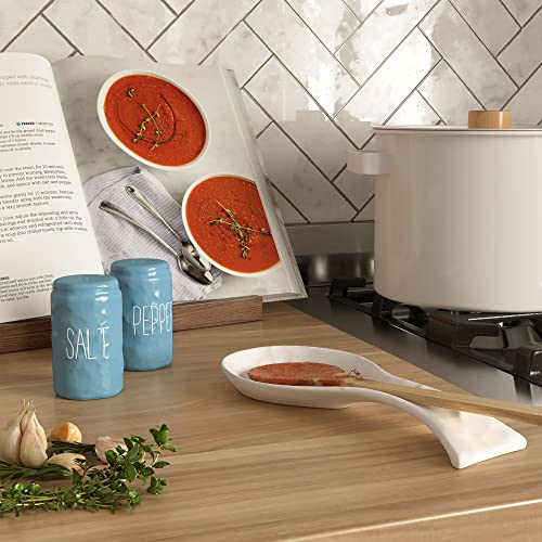 Barnyard Designs Farmhouse Salt and Pepper Shaker Set for Kitchen, Ceramic Shaker Set Cute