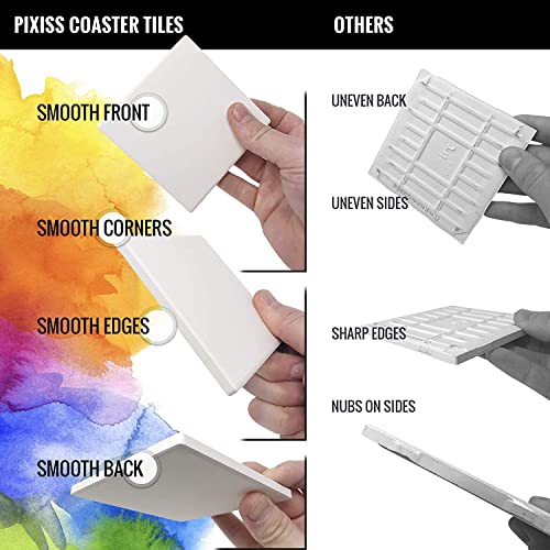 100 Pack Ceramic Tiles for Crafts Coasters, Round White Tiles Unglazed 4-Inches with Cork Backing Pads, for Alcohol Ink or Acrylic Pouring, DIY Make Your Own Coasters, Mosaics, Painting Projects by Pixiss - Image 3