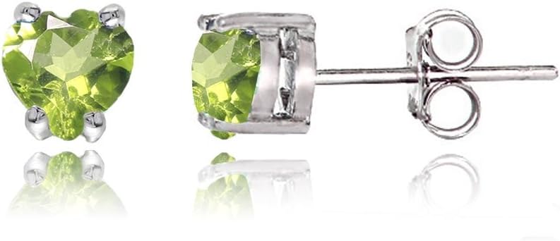 Jewelry Sets for Women, Necklace and Earring Sets for Women, Birthstone Jewelry, Genuine or Synthetic Gemstone, Heart Solitaire, Pendant Necklace, Stud Earrings, Silver Jewelry or Gold Flash