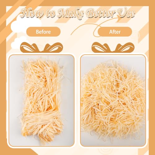 yumcute 200g Raffia Geschreddertes Papier Füllmaterial für Pakete, Geschenkfüllung Papierschnitzel Raffia, Füllmaterial für Geschenkbox/Körbe, Party Hamper, Geschenkverpackung Deko(Gold)